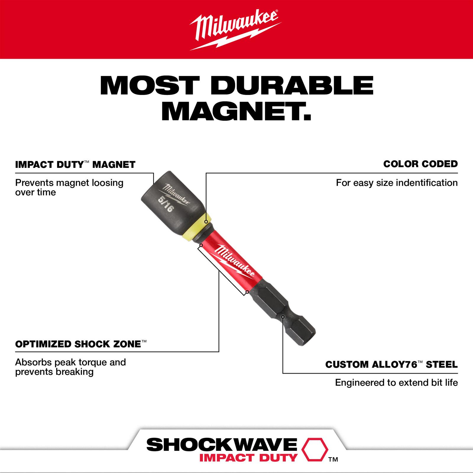 Milwaukee Tool 49-66-4566 Milwaukee SHOCKWAVE Impact Duty Magnetic