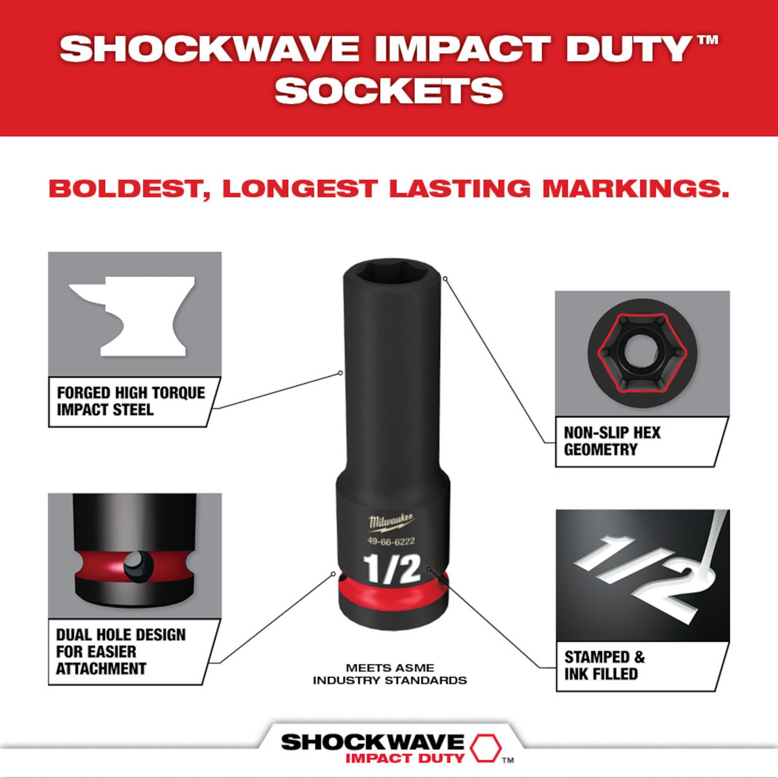 Milwaukee Tool 49-66-7009 Milwaukee SHOCKWAVE Impact Duty Sockets