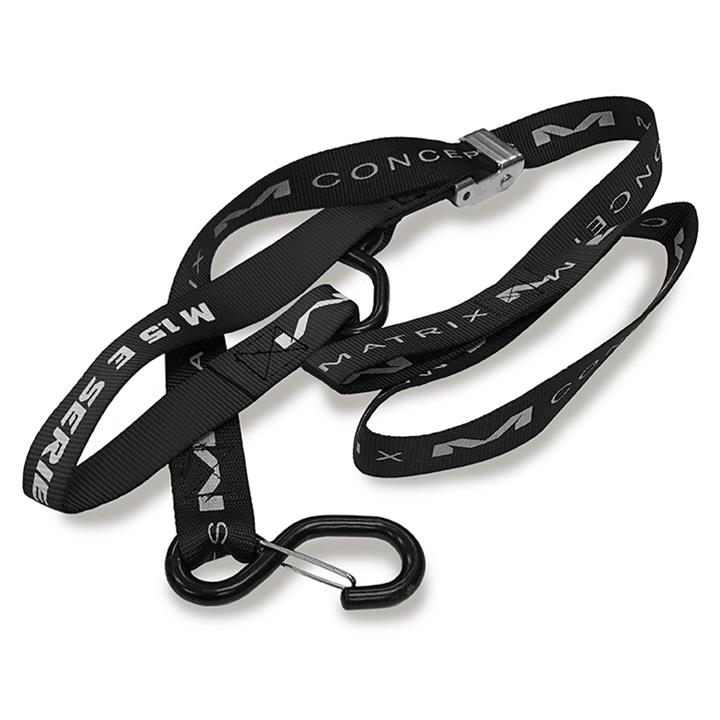 Matrix Concepts E-Series Tie-Down Straps E1-301 Straps, E-Series, 400 lbs. Working Load, Cambuckle, Black, Logo, 1.50 in. Width, 70.00 in. Length, Pair
