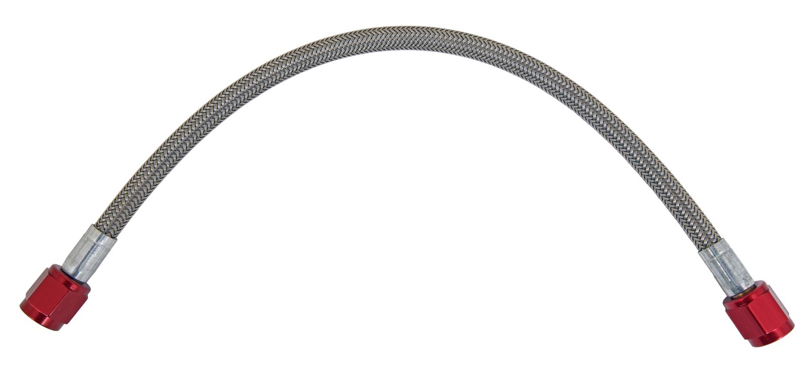 Nitrous Express 4AN 12in Stainless Steel Braided Hose - Red