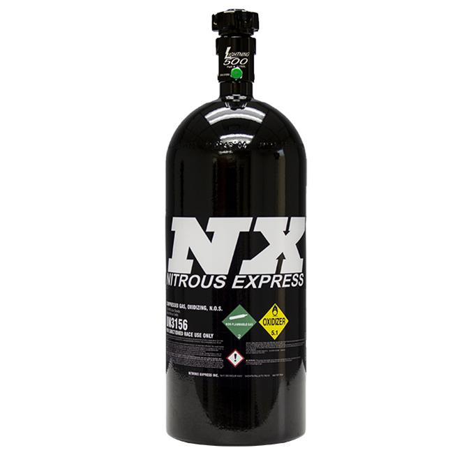 Nitrous Express 15lb Bottle w/Lightning 500 Valve (6.89 Dia. x 26.69 Tall) - Black