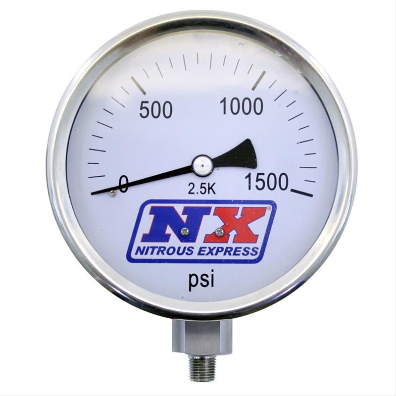 Nitrous Express FlowThrough Nitrous Pressure Gauges 15540 Free Shipping on Orders Over 99 at