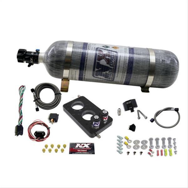 Nitrous Express 05-10 Ford Mustang 4.6L 3 Valve Nitrous Plate Kit (50-150HP) w/12lb Bottle