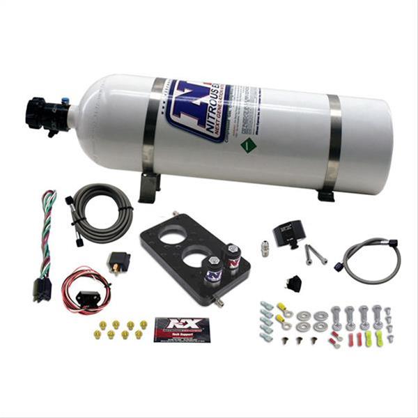 Nitrous Express 05-10 Ford Mustang 4.6L 3 Valve Nitrous Plate Kit (50-150HP) w/15lb Bottle