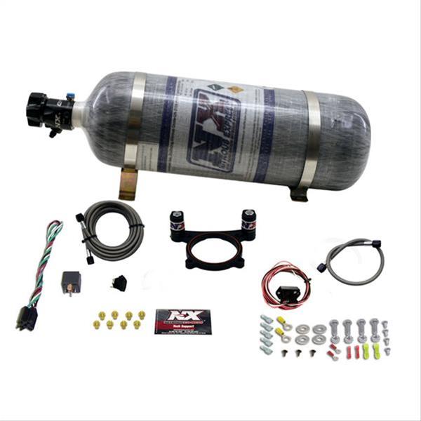 Nitrous Express 11-15 Ford Mustang GT 5.0L Coyote 4 Valve Nitrous Plate Kit (50-200HP) w/Comp Bottle