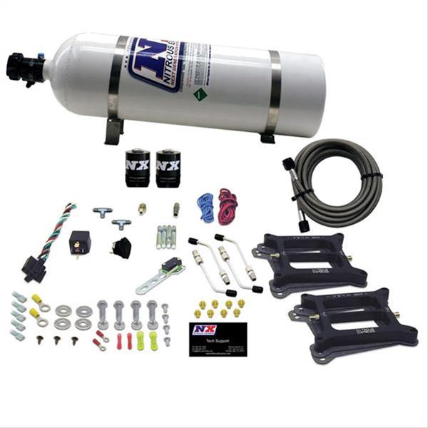 Nitrous Express Dual 4150/Alcohol Nitrous Kit (100-500HP) w/15lb Bottle