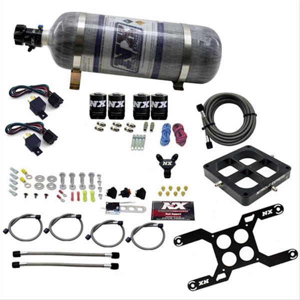 Nitrous Express Dominator Dual Stage Billet Crossbar Nitrous Kit (50-300 & 100-500HP) w/Comp Bottle