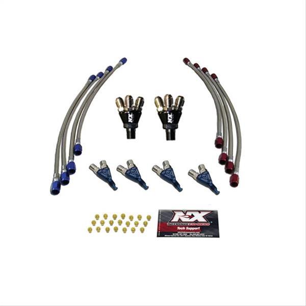 Nitrous Express (NX) Oxide System Conversion and Upgrade Kits NX400S System; Piranha Kit; 4 Cyl.; Incl. 4 Nozzles/4 Jets
