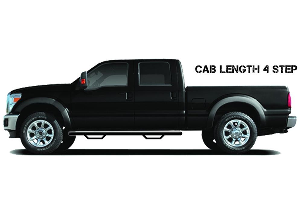 N-FAB Nerf Steps C1173QC Step Bars, Bars, Cab Length, Steel, Black Powdercoated, 3 in. Diameter, Chevy, GMC, Pair thumbnail 3