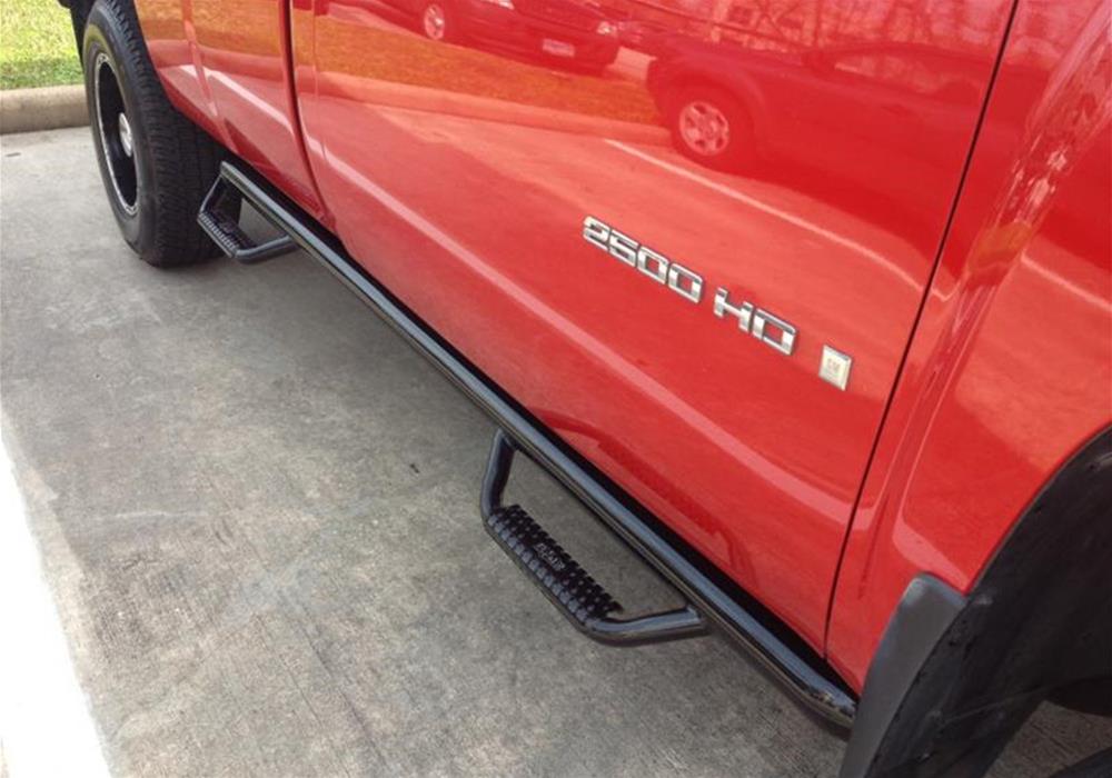 N-FAB Nerf Steps for 2003-2009 RAM 3500, 2500, 2002-2008 1500 - D0284RC-4 Step Bars, Bars, Bed Access, Steel, Black Powdercoated, 3 in. Diameter, Dodge, Pair thumbnail 2