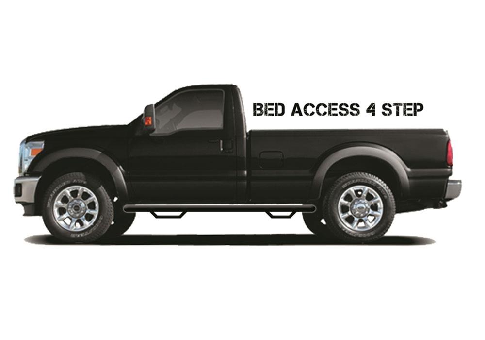 N-FAB Nerf Steps for 2003-2009 RAM 3500, 2500, 2002-2008 1500 - D0284RC-4 Step Bars, Bars, Bed Access, Steel, Black Powdercoated, 3 in. Diameter, Dodge, Pair thumbnail 3