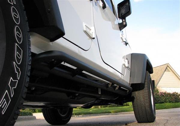 N-FAB RKR Rails for 2007-2017 WRANGLER, 2018 WRANGLER JK - J074RKR Rocker Guards, Rock Rails, Bolt-on, Steel, Black Textured Powdercoated, Jeep, Pair thumbnail 4