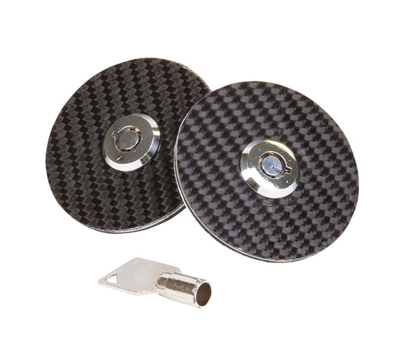 NRG Carbon Fiber Overlay Hood Locks CHL-100 Black Lock w/ key