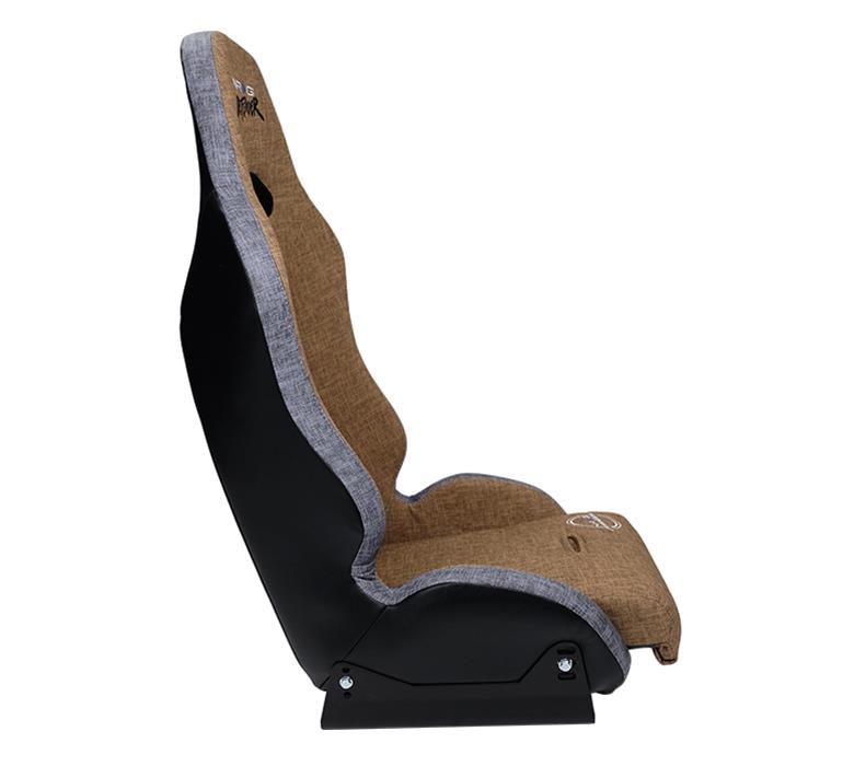NRG Defender Seat Steel Frame Suspension - Brown w/ Gray Trim w/ Defender Logo - w/ Side Bracket thumbnail 4