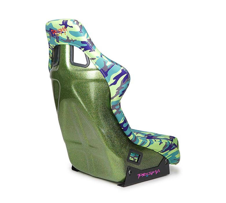 NRG FRP Bucket Seat PRISMA Green Camo Edition Vegan Matl. w/ Phone Pkt. - Green pearl back - Large thumbnail 7