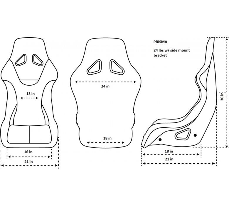 NRG FRP Bucket Seat PRISMA Edition - Large
