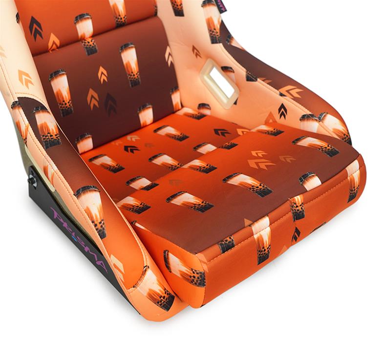 NRG Innovations FRP-302-SAKURA Fixed Back Bucket Racing Seat – Ombre Sakura Print, 24"W X 36"H X 18"D