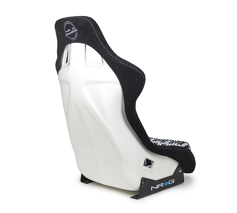 NRG FRP Bucket Seat Vegan Suede w/ Black & White Yaba Print - Large thumbnail 6