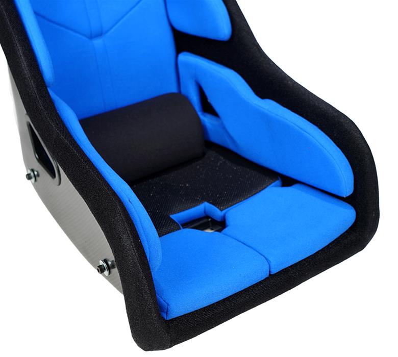 NRG FIA Competition Seat w/ Head Containment & Comp Fabric Velcro Paddings Small Thin Cushion - Blue thumbnail 3
