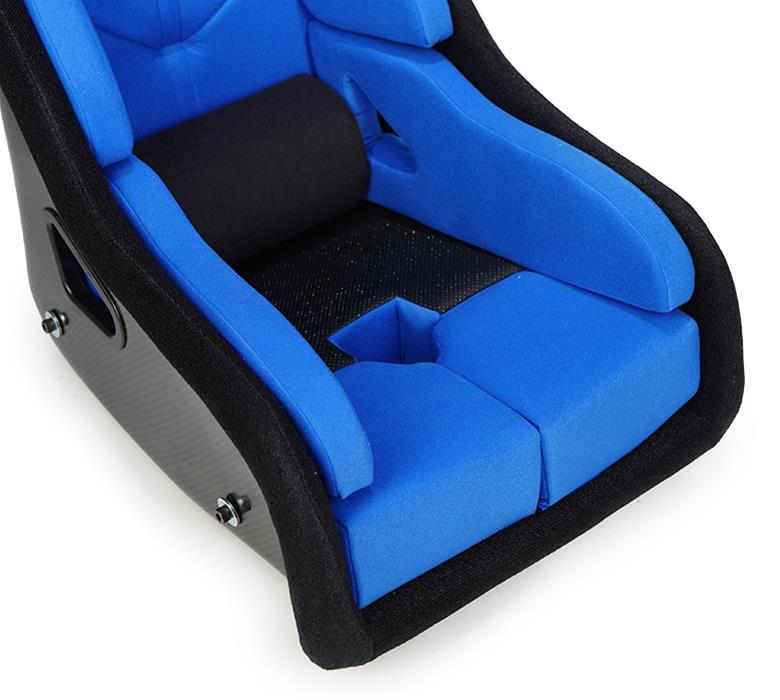 NRG FIA Competition Seat w/ Head Containment & Comp Fabric Velcro Paddings Snug Thick Cushion - Blue thumbnail 2