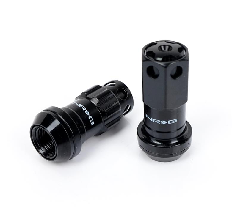 NRG 700 Series M12 X 1.5 Steel Lug Nut w/Dust Cap Cover Set 21 Pc w/Locks & Lock Socket - Black thumbnail 2