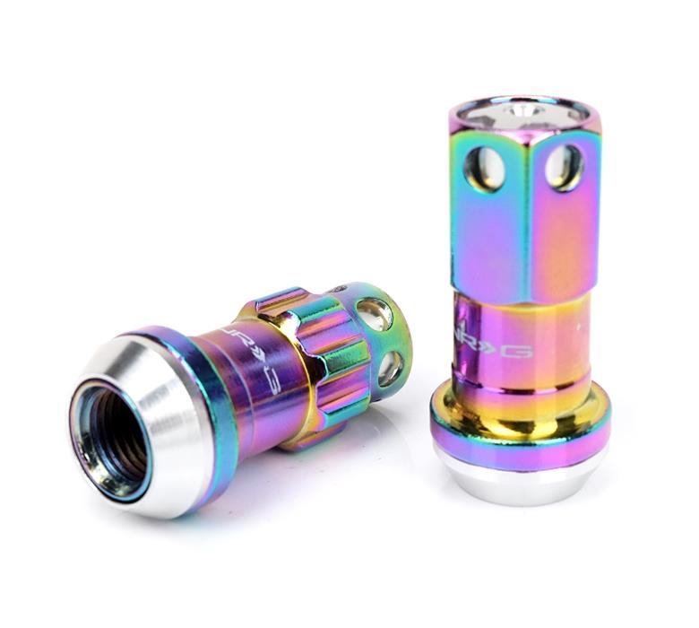 NRG 700 Series M12 X 1.25 Steel Lug Nut w/Dust Cap Cover Set 21 Pc w/Locks & Lock Socket - Neochrome thumbnail 2