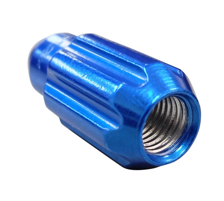 NRG 500 Series M12 X 1.25 Bullet Shape Steel Lug Nut Set - 21 Pc w/Lock Key - Blue thumbnail 2