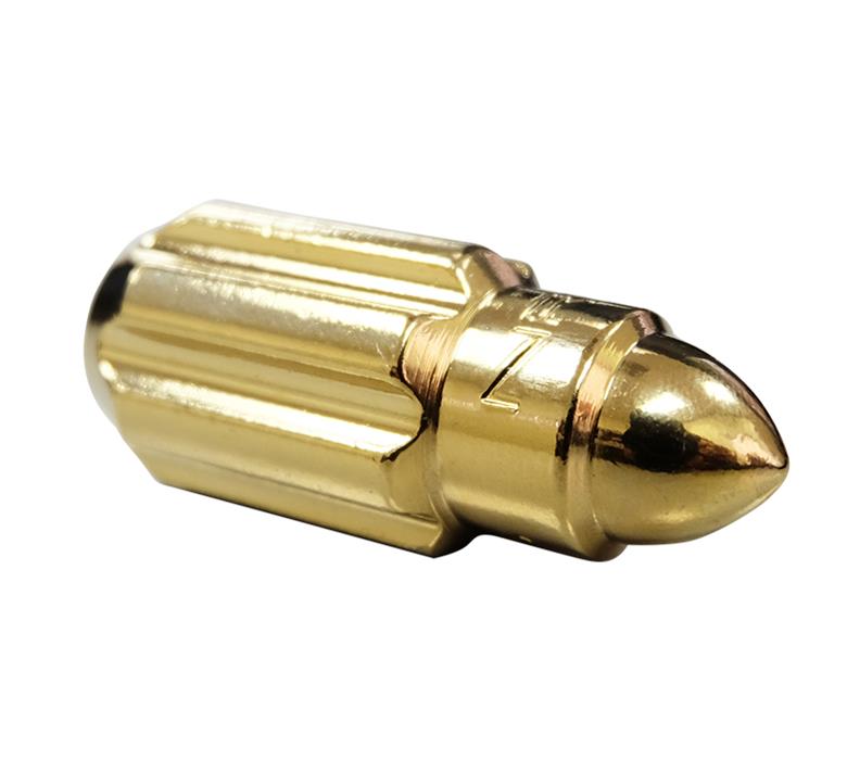 NRG 500 Series M12 X 1.25 Bullet Shape Steel Lug Nut Set - 21 Pc w/Lock Key - Chrome Gold thumbnail 5
