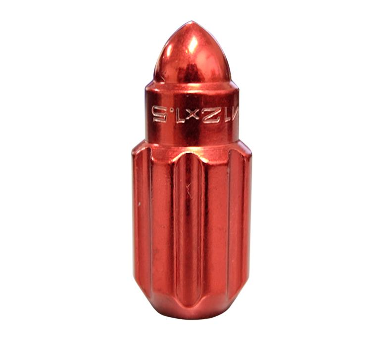 NRG 500 Series M12 X 1.5 Bullet Shape Steel Lug Nut Set - 21 Pc w/Lock Key - Red thumbnail 5
