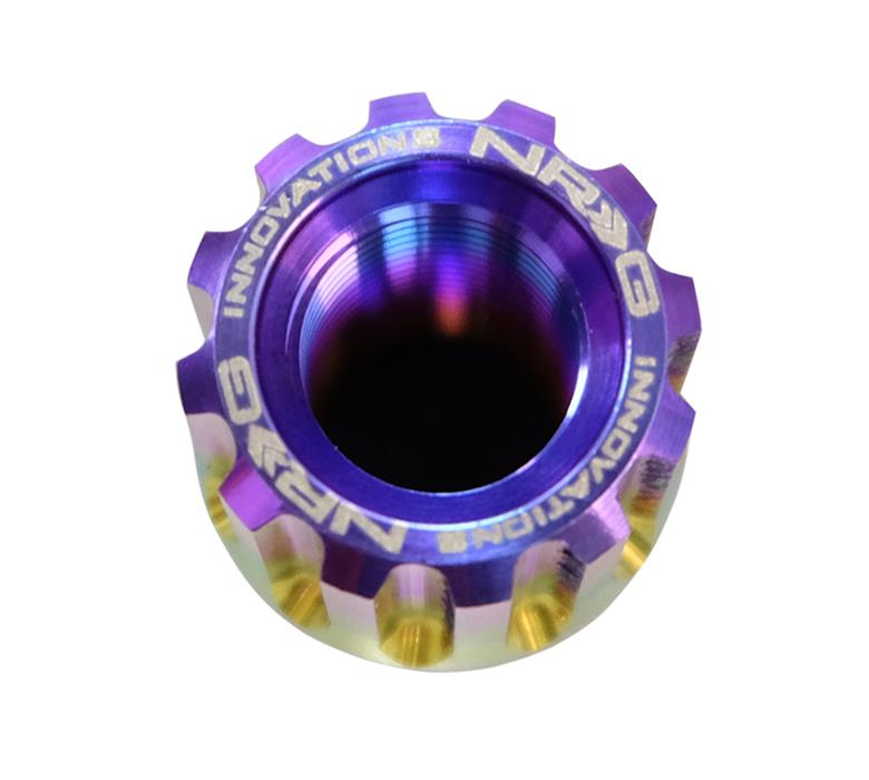 NRG 200 Series M12 X 1.25 Titanium Lug Nut Set - 21 Pc w/Lock Key Socket - Neochrome thumbnail 4