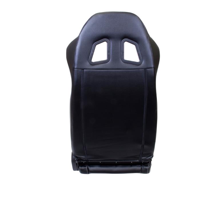 NRG Reclinable Sport Seats (Pair) PVC Leather w/NRG Logo - Black w/White Stitching thumbnail 4