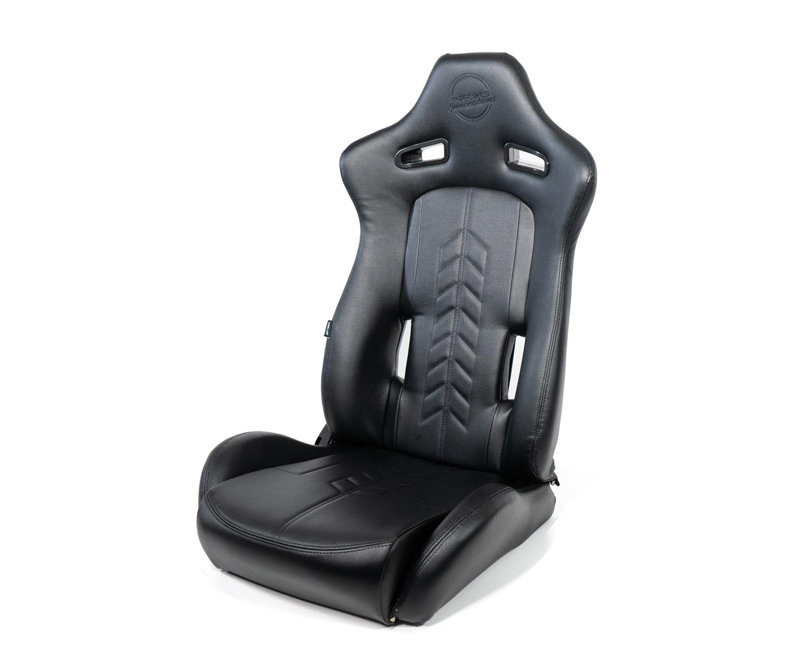 NRG Reclinable Sport Seats (Pair) The Arrow Black Vinyl w/ Pressed NRG logo w/ Black Stitch thumbnail 3