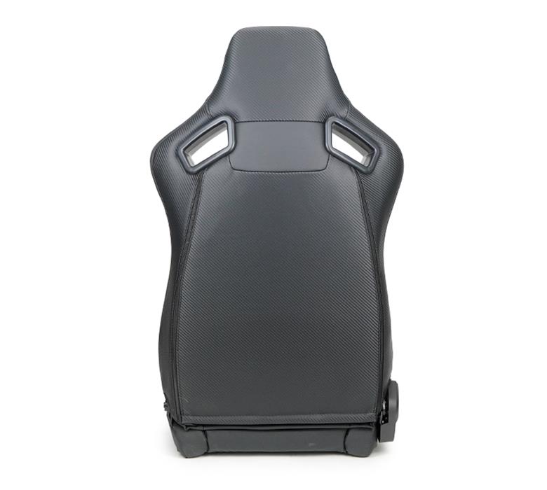 NRG Omega Reclinable Racing Seat (Pair) Black with Black Carbon Vinyl Back thumbnail 4