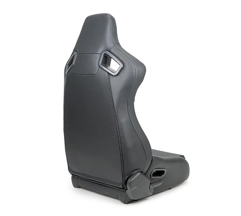 NRG Omega Reclinable Racing Seat (Pair) Black with Black Carbon Vinyl Back thumbnail 6