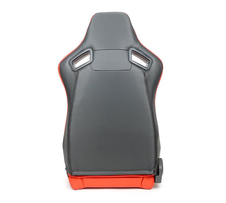 NRG Omega Reclinable Racing Seat (Pair) Red with Black Carbon Vinyl Back thumbnail 3