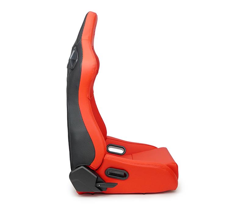 NRG Omega Reclinable Racing Seat (Pair) Red with Black Carbon Vinyl Back thumbnail 8