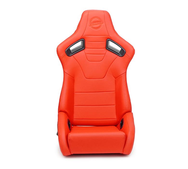 NRG Omega Reclinable Racing Seat (Pair) Red with Black Carbon Vinyl Back thumbnail 7