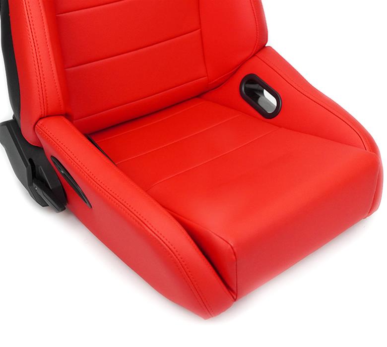 NRG Omega Reclinable Racing Seat (Pair) Red with Black Carbon Vinyl Back thumbnail 4