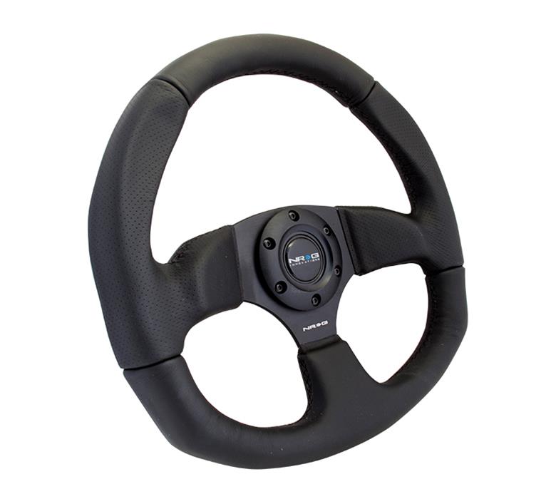 NRG Reinforced Steering Wheel (320mm Horizontal / 330mm Vertical) Leather w/Black Stitching thumbnail 2