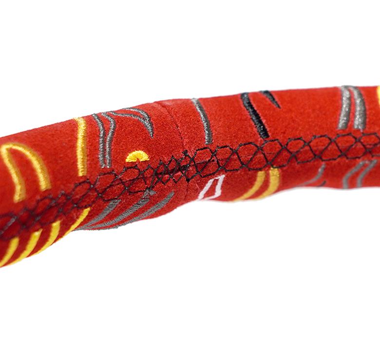 NRG Reinforced Steering Wheel (3in. Deep) Ryan Litteral Sig Blk Alcan, Red Stich, Flame Embroidery thumbnail 5
