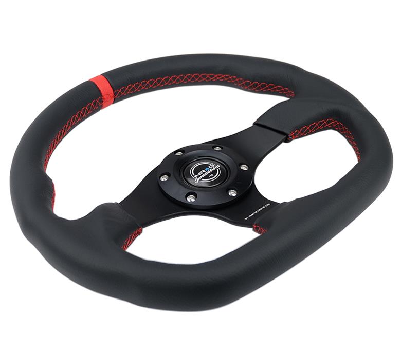 NRG Innovations RST-024MB-R-RD NRG Flat Bottom Steering Wheels