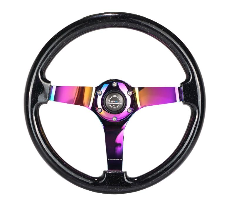 NRG Innovations RST-036BSB-BK NRG Deep Dish Steering Wheels with Solid  Spokes | Summit Racing