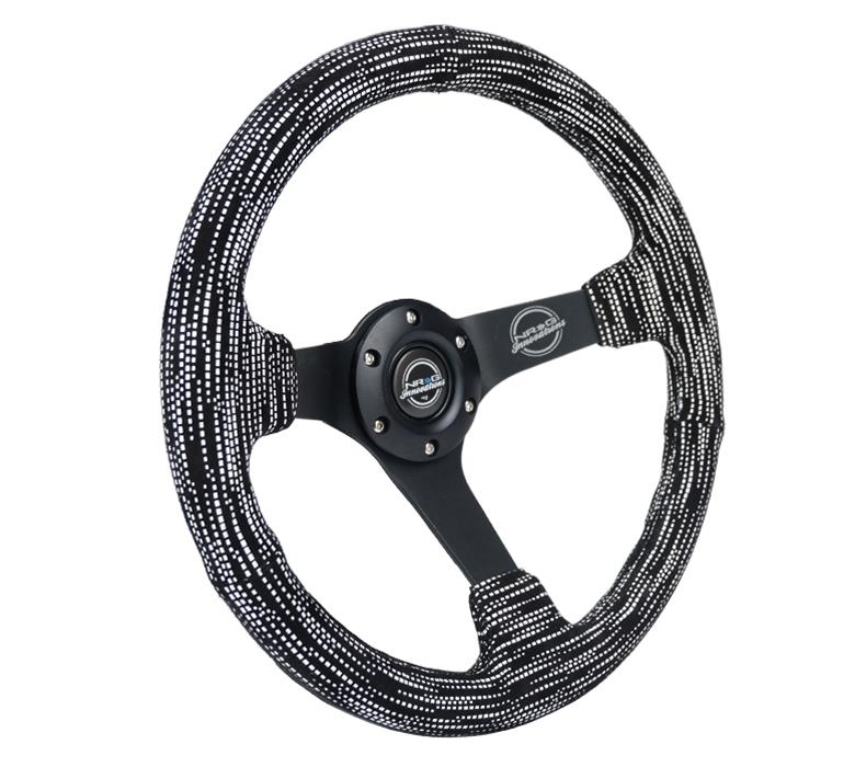 NRG Reinforced Steering Wheel (350mm / 3in. Deep) Microfiber/Black Stitch w/5mm Matte Black Spokes thumbnail 5