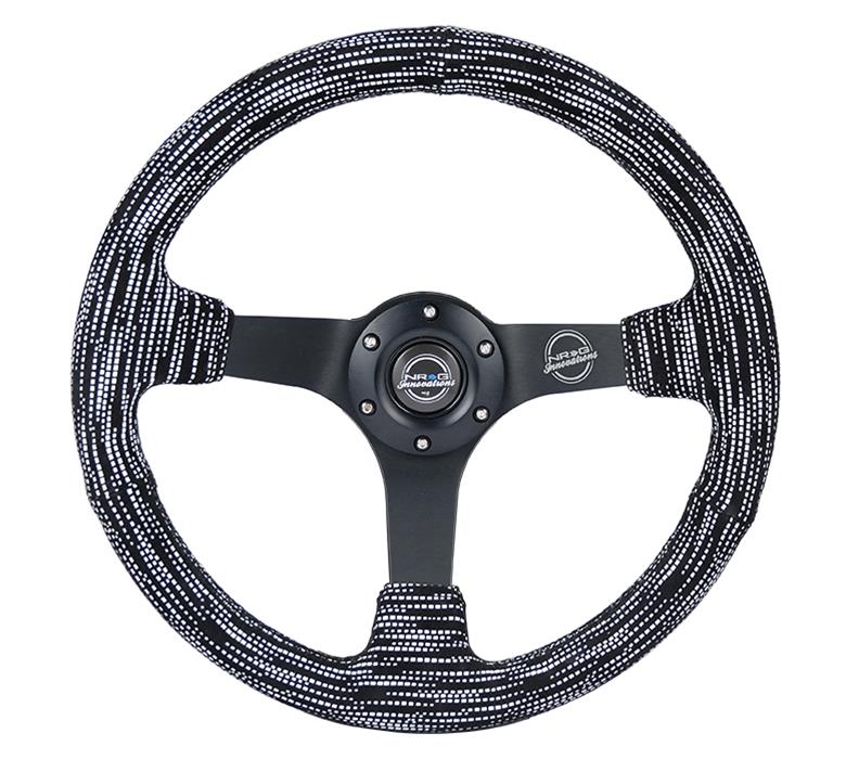 NRG Reinforced Steering Wheel (350mm / 3in. Deep) Microfiber/Black Stitch w/5mm Matte Black Spokes thumbnail 2