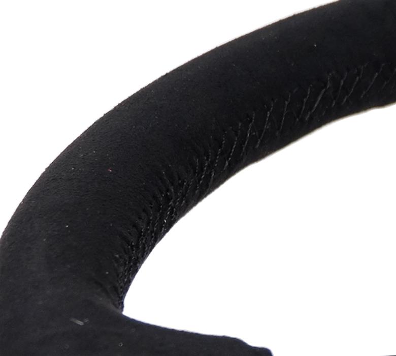 NRG Sport Steering Wheel (350mm/ 1.5in. Deep) Matte Black Spoke/ Black Alcantara w/ Black Stitching thumbnail 3
