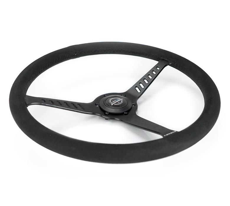 NRG Classic Stealth Steering Wheels RST-380-STL-SA Wheel, Stealth, 380mm, 1 in. Dish, Black Suede Grip, Black Spoke, Black Stitching, Each thumbnail 3