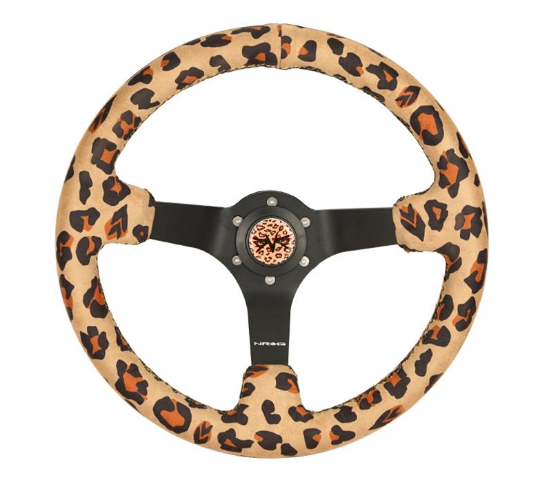NRG Savage Inspired Steering Wheels RST-036MB-SV-BR Wheel, Inspired, 350mm, 3 in. Dish, Brown Microfiber Grip, Matte black Spoke, Black Stitching, Each thumbnail 3