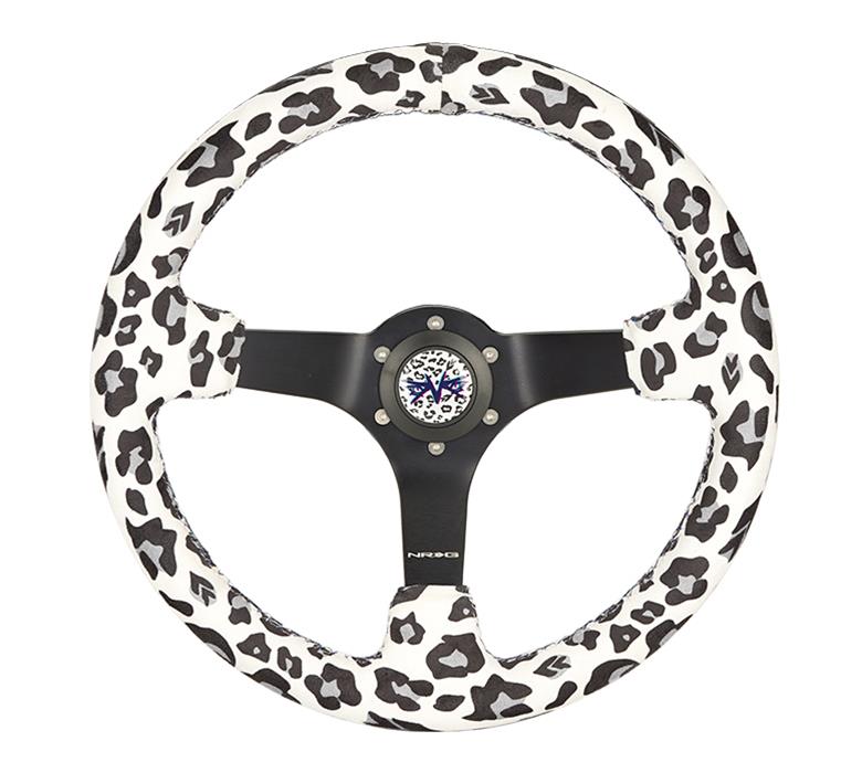 NRG Savage Inspired Steering Wheels RST-036MB-SV-WT Wheel, Inspired, 350mm, 3 in. Dish, White Microfiber Grip, Matte black Spoke, Blue Stitching, Each thumbnail 3