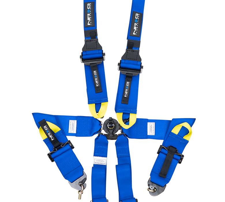 NRG FIA 6pt 2in. Shoulder Belt for HANS Device/ Rotary Cam Lock Buckle/ 3in. Waist Belt - Blue thumbnail 4