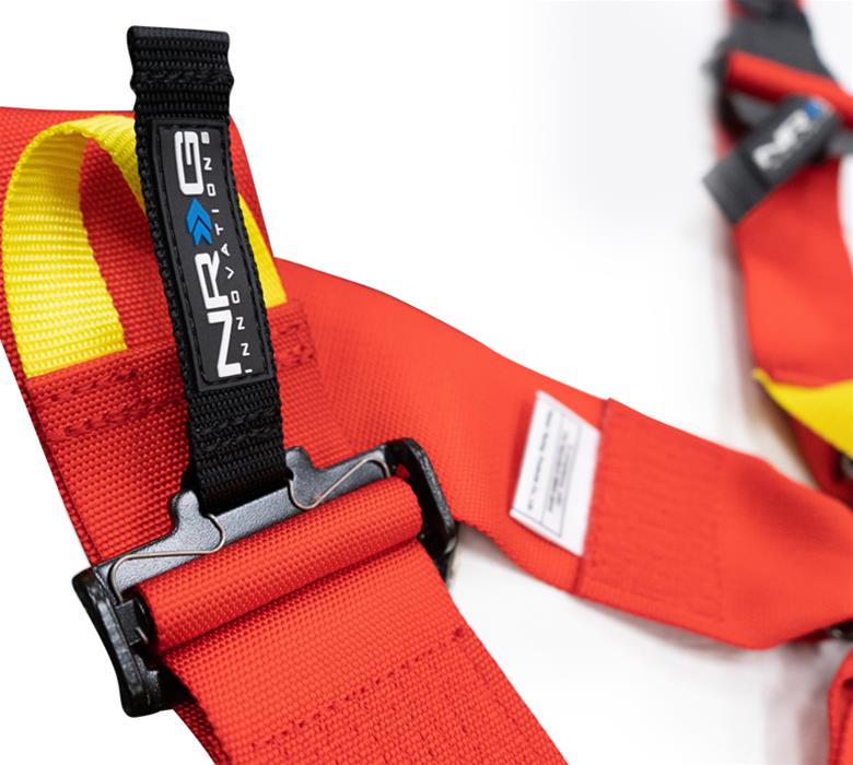 NRG FIA 6pt 2in. Shoulder Belt for HANS Device/ Rotary Cam Lock Buckle/ 3in. Waist Belt - Red thumbnail 2
